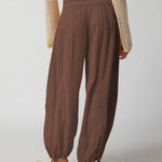 Loose Wide Leg Pants Women Drawstring Leggings Trousers