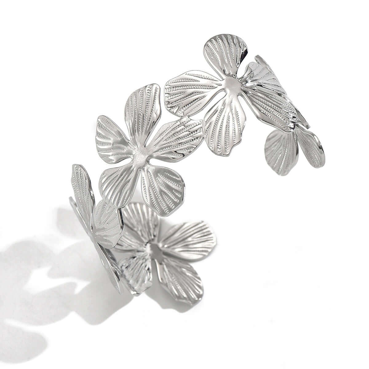 Lxalry 18K Gold Plated Stainless Steel Floral Carved Mirror Bracelet  Hypoallergenic Skin Safe Jewelry With Artisan Texture  Never Fade Handmade Luxury Gift For Women S Daily  Evening Wear