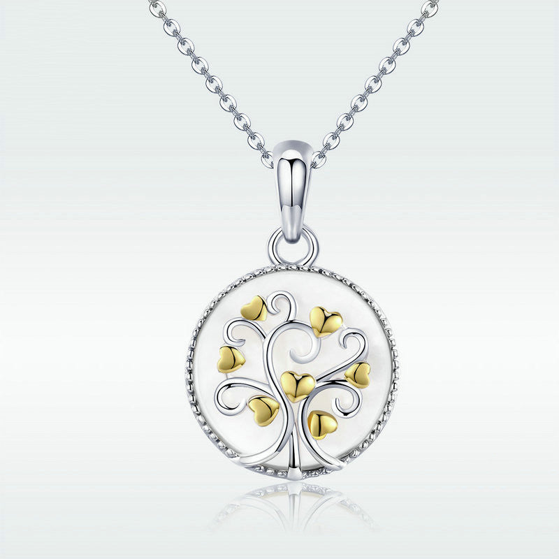 Sterling Silver Necklace Oval Gold-plated Necklace Women