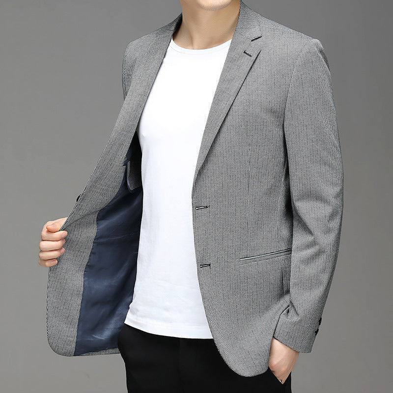Men’s Korean Plaid Casual Suit Jacket