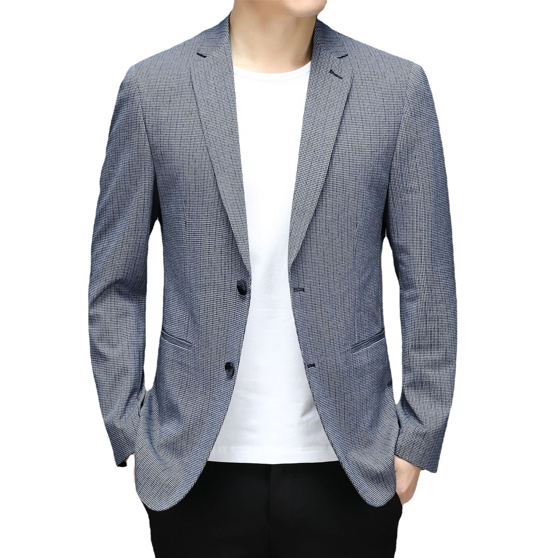 Men’s Korean Plaid Casual Suit Jacket