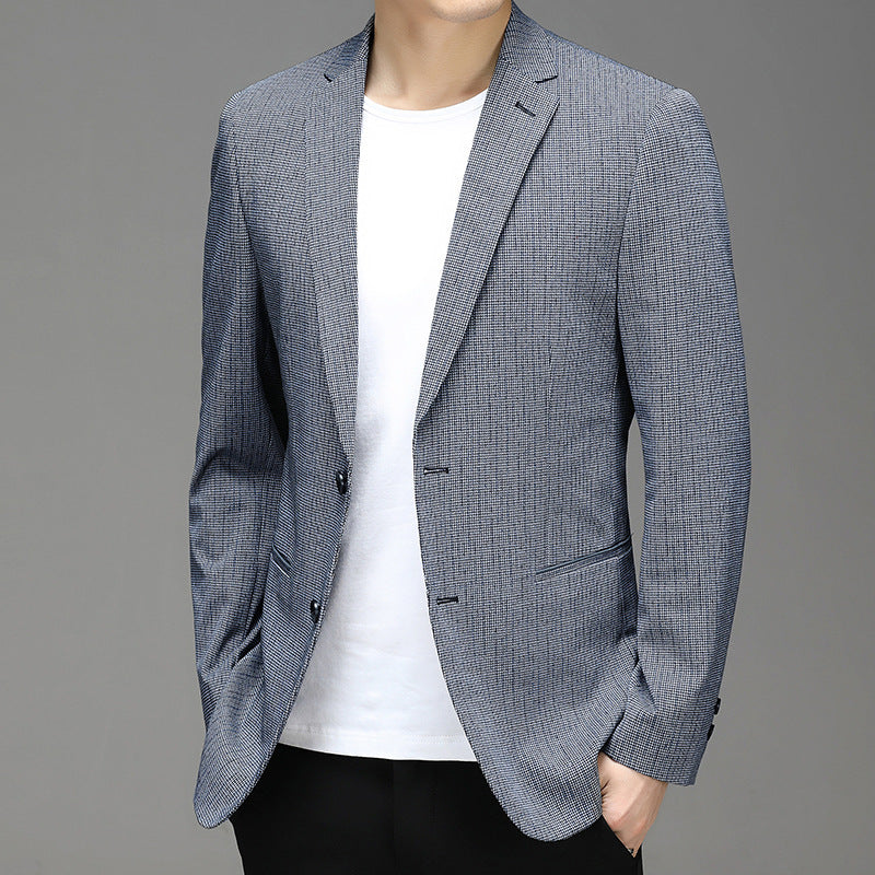 Men’s Korean Plaid Casual Suit Jacket