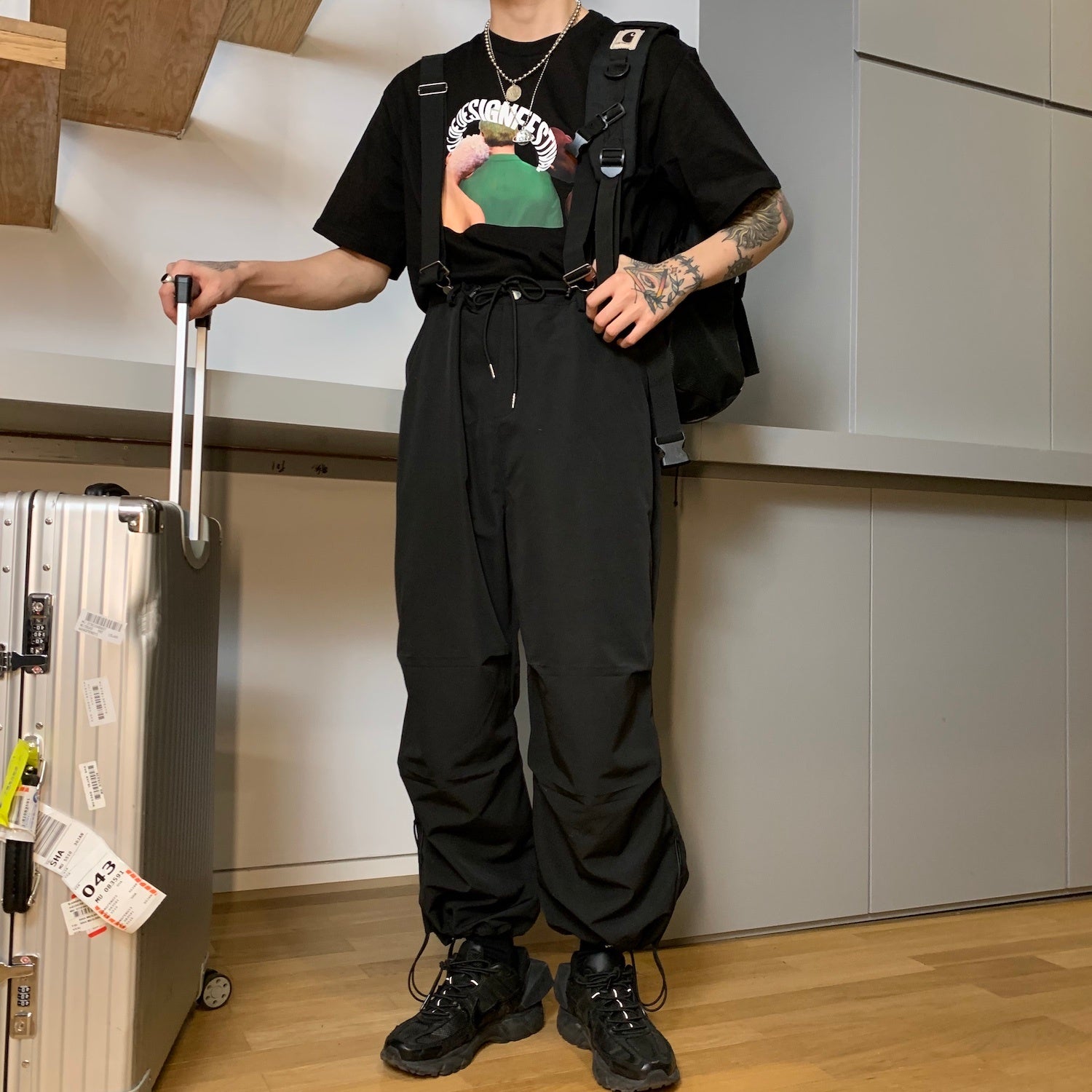 20ss Harbor Style Basic Casual Belt Pants, Leg Binding Overalls, Men''s Versatile Straight Casual Pants