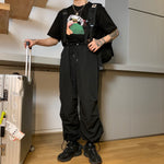 20ss Harbor Style Basic Casual Belt Pants, Leg Binding Overalls, Men''s Versatile Straight Casual Pants