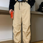 20ss Harbor Style Basic Casual Belt Pants, Leg Binding Overalls, Men''s Versatile Straight Casual Pants