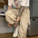 20ss Harbor Style Basic Casual Belt Pants, Leg Binding Overalls, Men''s Versatile Straight Casual Pants
