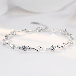 Blue crystal bracelet women diamond lightning bracelet