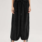 Loose Wide Leg Pants Women Drawstring Leggings Trousers
