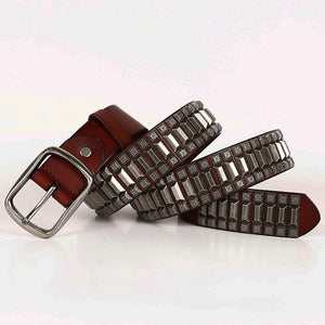 Retro Rivet Cowhide Unisex Belt