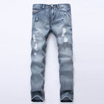 MCCKLE Fashion Brand Designer Mens Ripped Jeans Pants Light Blue Slim Fit Distressed Denim Joggers Male Plus Size Jean Trousers