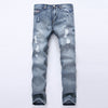 MCCKLE Fashion Brand Designer Mens Ripped Jeans Pants Light Blue Slim Fit Distressed Denim Joggers Male Plus Size Jean Trousers