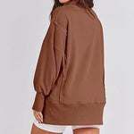 Solid Oversized Sweatshirt Crew Neck Long Sleeve Pullover Hoodies Tops Fashion Fall Women Clothes Winter