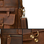 Genuine men''s bags retro men''s business bags briefcase cowhide oblique Bag 15.6 inch Laptop Bag