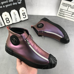 Casual Zipper Colorful Ankle Boots Sneakers