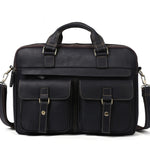 Genuine men''s bags retro men''s business bags briefcase cowhide oblique Bag 15.6 inch Laptop Bag