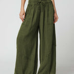 Loose Wide Leg Pants Women Drawstring Leggings Trousers