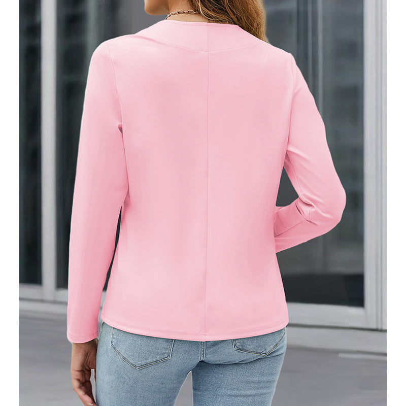 Women Plus Size Casual Blazer Open Front Long Sleeve Work Office Cardigan Jackets