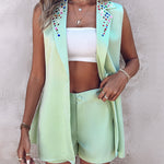 Sleeveless Top Shorts Suit Women