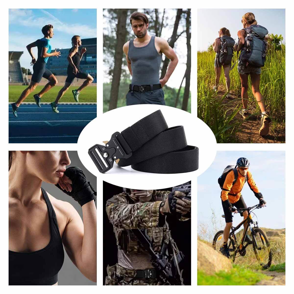 Men Multifunction Nylon Military Tactical Adjustable Waist Belt Quick Release Belt