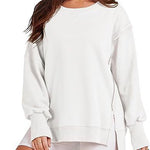 Solid Oversized Sweatshirt Crew Neck Long Sleeve Pullover Hoodies Tops Fashion Fall Women Clothes Winter
