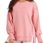 Solid Oversized Sweatshirt Crew Neck Long Sleeve Pullover Hoodies Tops Fashion Fall Women Clothes Winter