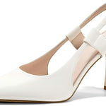 Coutgo Womens Slingback Heels Closed Pointed Toe Slip-on Kitten Heels Sandals Party Prom Dress Shoes