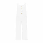 Women's Elegant Wide-Leg Jumpsuit - Button Front Formal & Casual Romper, Lightweight Wear