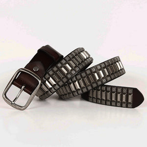 Retro Rivet Cowhide Unisex Belt