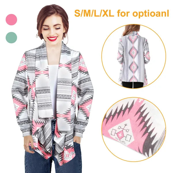 Women Open Front Cardigan Long Sleeve Shawl Neck Breathable Cardigan Well Collection