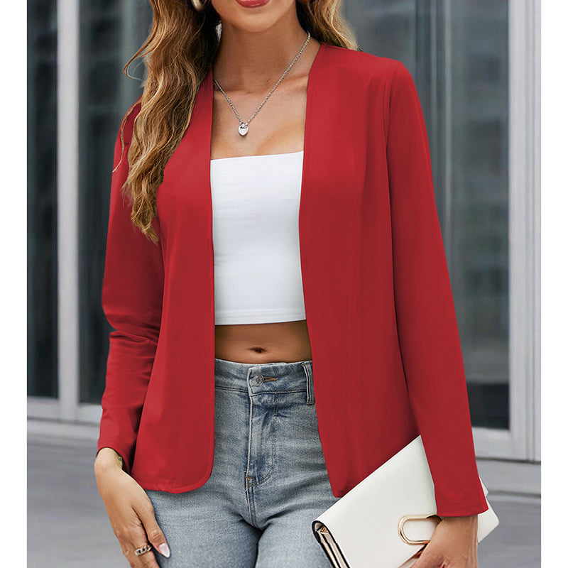 Women Plus Size Casual Blazer Open Front Long Sleeve Work Office Cardigan Jackets