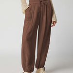 Loose Wide Leg Pants Women Drawstring Leggings Trousers
