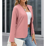 Women Plus Size Casual Blazer Open Front Long Sleeve Work Office Cardigan Jackets