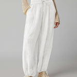 Loose Wide Leg Pants Women Drawstring Leggings Trousers