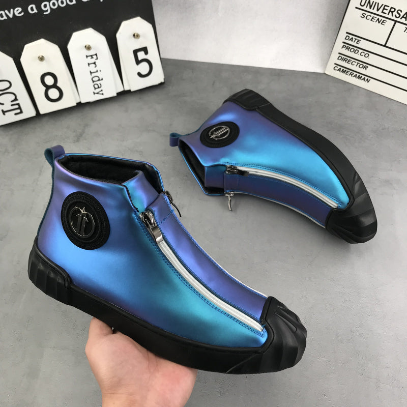 Casual Zipper Colorful Ankle Boots Sneakers