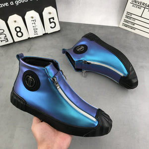 Casual Zipper Colorful Ankle Boots Sneakers
