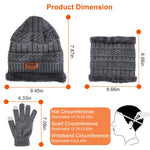 3Pcs Winter Knitted Hat Scarf Gloves Winter Warm Beanie And Touch Screen Gloves Scarf Set Knit Beanie Skull Cap Neck Warmer Mittens For Men Women