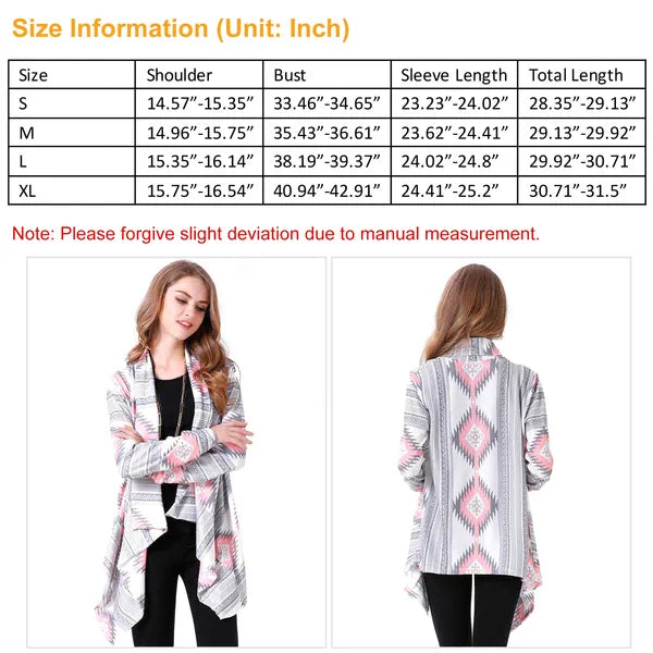Women Open Front Cardigan Long Sleeve Shawl Neck Breathable Cardigan Well Collection