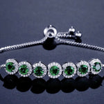 Emerald Zircon Adjustable Bracelet Women