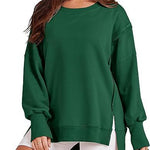Solid Oversized Sweatshirt Crew Neck Long Sleeve Pullover Hoodies Tops Fashion Fall Women Clothes Winter